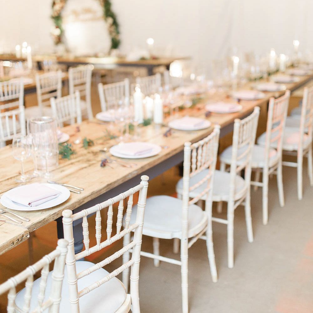 Trestle Table with Candle Decor | Wedding Reception Decor | Red New Years Eve Winter Wedding at Iscoyd Park, Shropshire | White Stag Wedding Photography | Lovetwofilm
