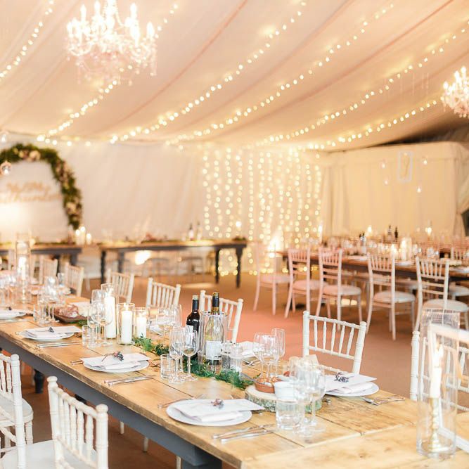 Wedding Reception Decor | Floral Hoop | Fairy Lights | Red New Years Eve Winter Wedding at Iscoyd Park, Shropshire | White Stag Wedding Photography | Lovetwofilm