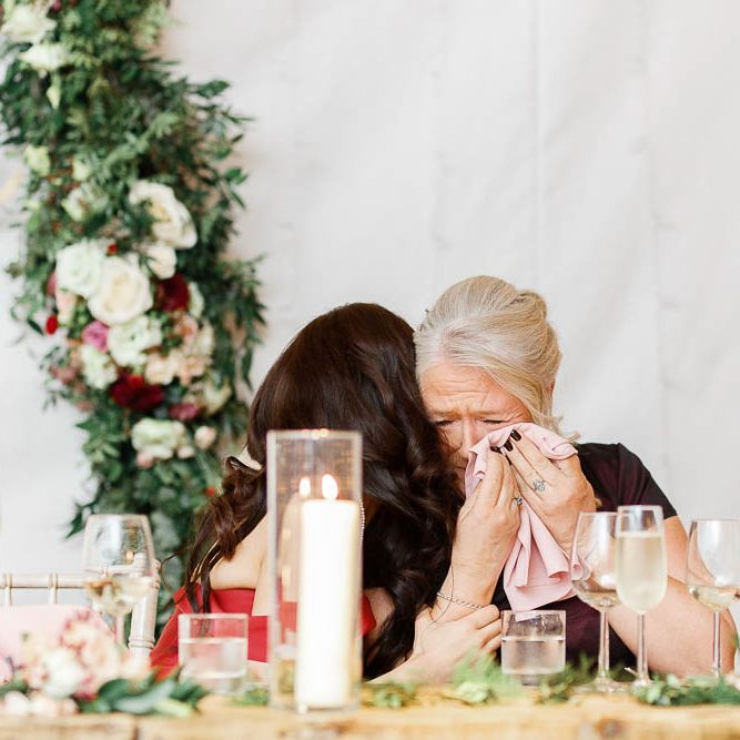 Wedding Reception Speeches | Bride in Bespoke Red Gown from agape Bridal Boutique | Groom in Slaters Suit | Red New Years Eve Winter Wedding at Iscoyd Park, Shropshire | White Stag Wedding Photography | Lovetwofilm