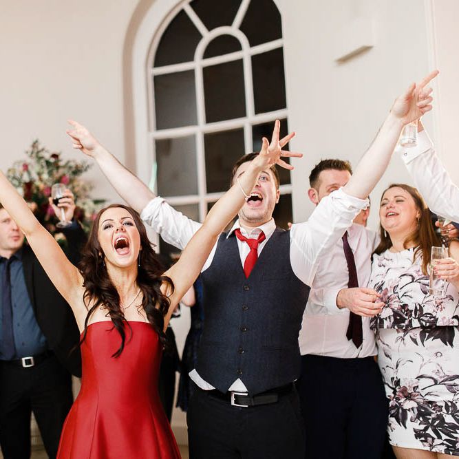 Evening Reception | Red New Years Eve Winter Wedding at Iscoyd Park, Shropshire | White Stag Wedding Photography | Lovetwofilm