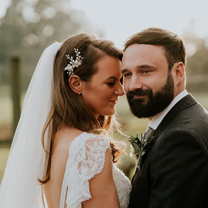 Bride and groom at Burley Manor wedding