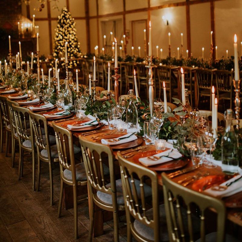 Stunning festive wedding table decor