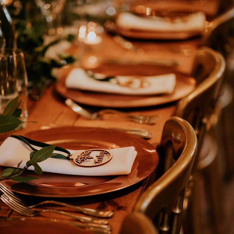 Wooden place setting names