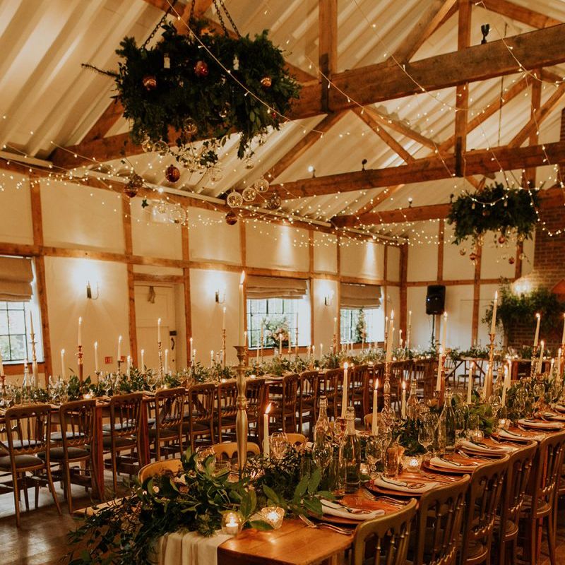 Wedding breakfast decor for winter wedding