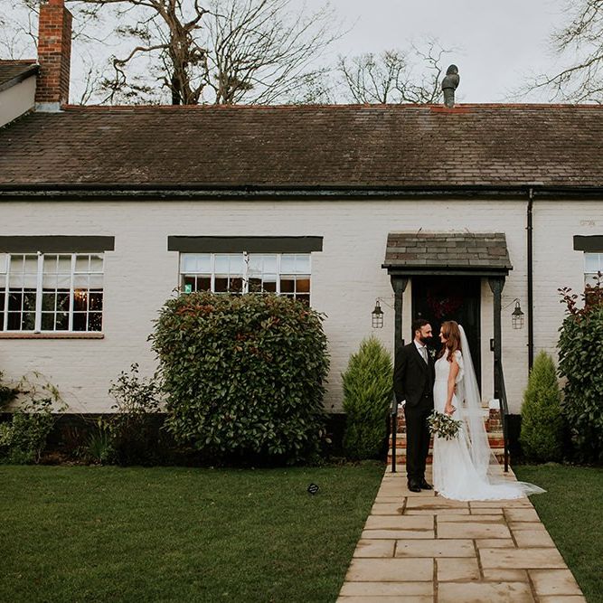 Bride and groom at Burley Manor wedding