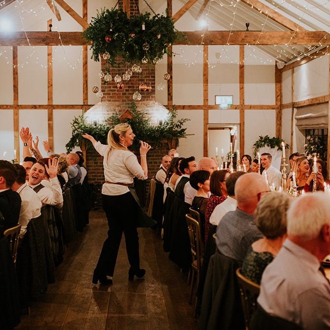 Singing waiters at Burley Manor