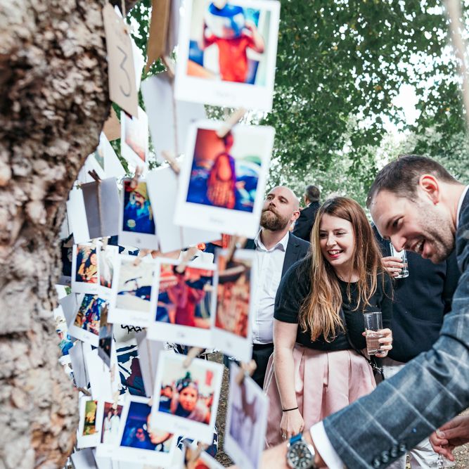 Polaroid Table Plan // Dry Hire Wedding Venue Dilston Grove London With Bride In Sally Lacock And Groom In Mr Start With Images From Joasis Photography