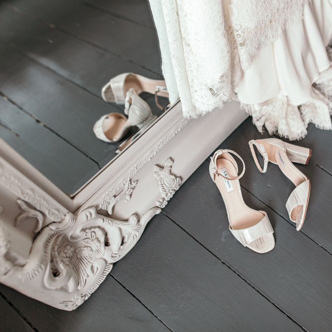 LK Bennett Wedding Shoes // Dry Hire Wedding Venue Dilston Grove London With Bride In Sally Lacock And Groom In Mr Start With Images From Joasis Photography