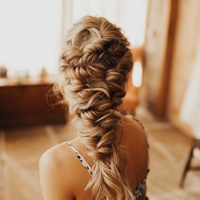 Braided updo for bride