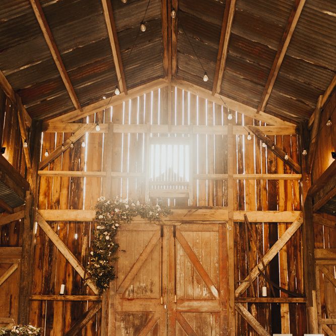 Nancarrow Farm wedding ceremony in barn