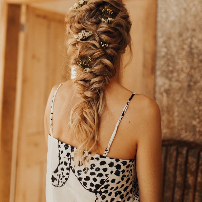 Bridal braided updo