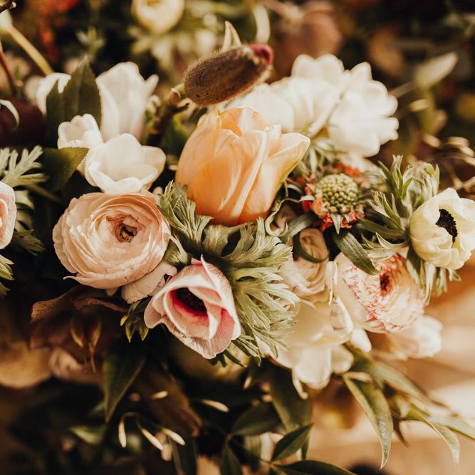Blush wedding flower bouquets
