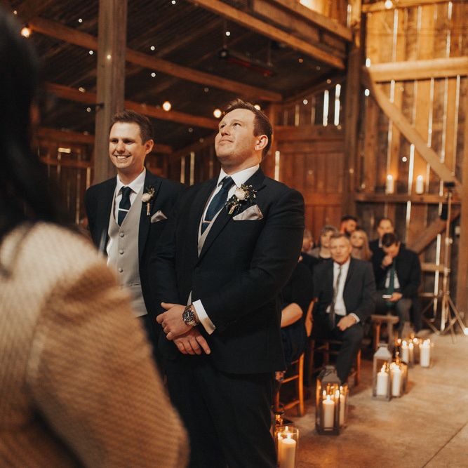 Groom waits for bride's arrival at Nancarrow Farm