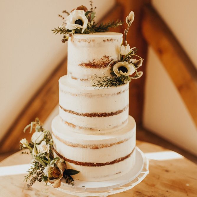 Semi naked wedding cake