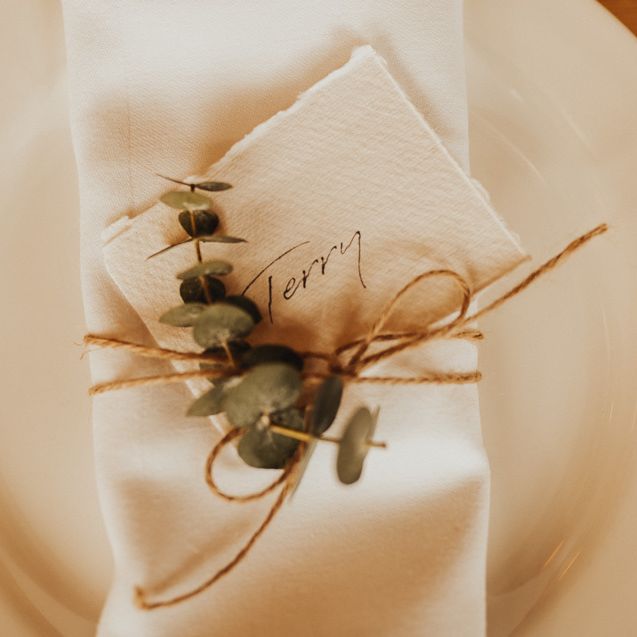 Wedding place setting at Nancarrow Farm