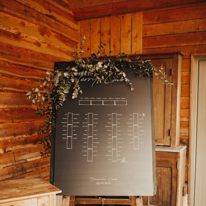 Monochrome wedding seating plan