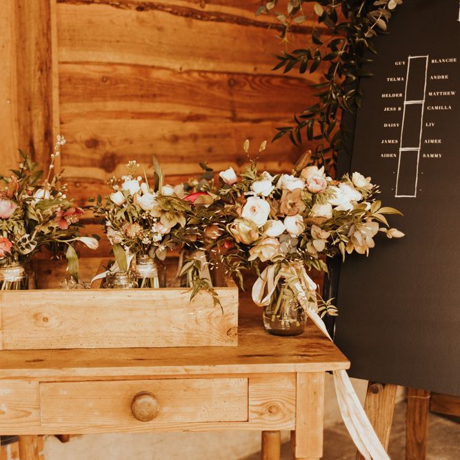 Wedding decor and blush bouquets