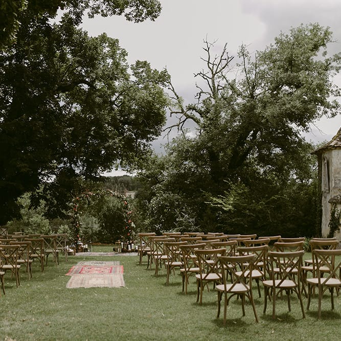 Aisle Style | Outdoor Boho Wedding at Chateau le Tour, France | Adam and Grace Photography | Head and Heart Films