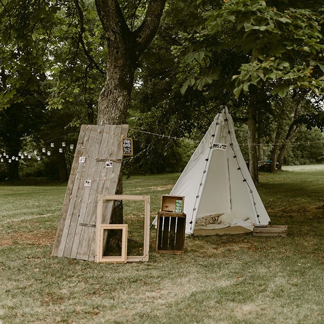 Wedding Decor | Festoon Lit Outdoor Boho Wedding at Chateau le Tour, France | Adam and Grace Photography | Head and Heart Films