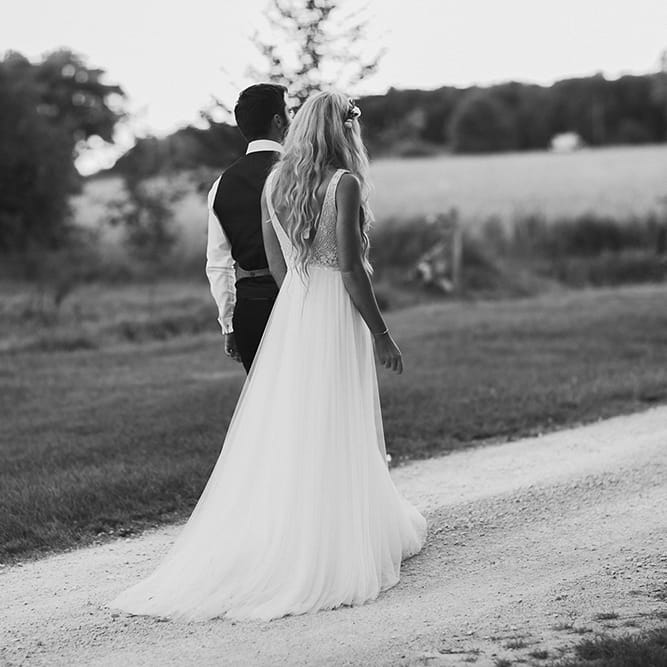Bride in Daalarna Bridal Gown | Groom in Waistcoat | Outdoor Boho Wedding at Chateau le Tour, France | Adam and Grace Photography | Head and Heart Films