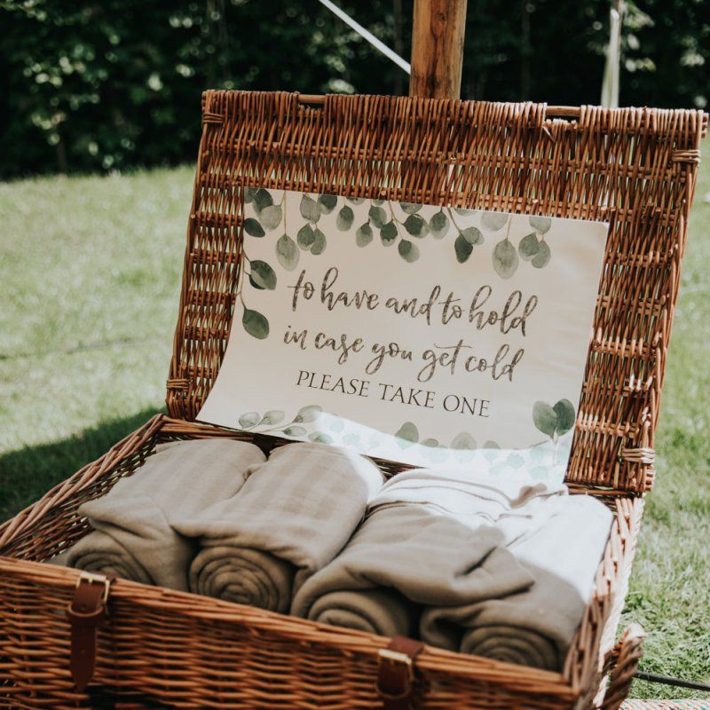 Wedding blanket basket