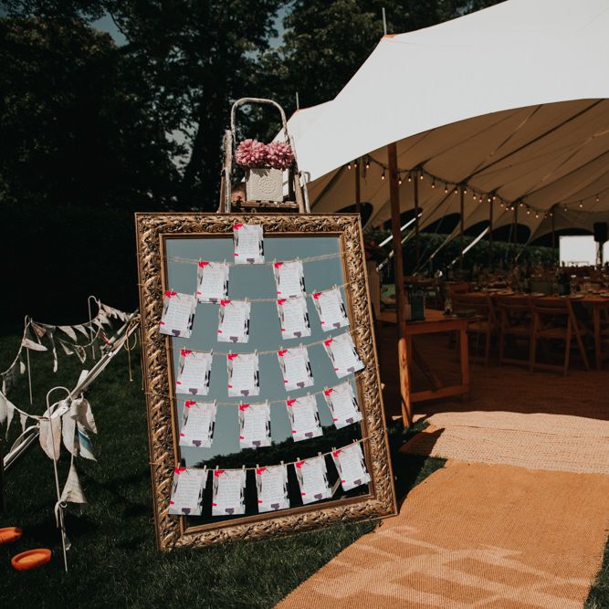 Mirrored wedding seating chart