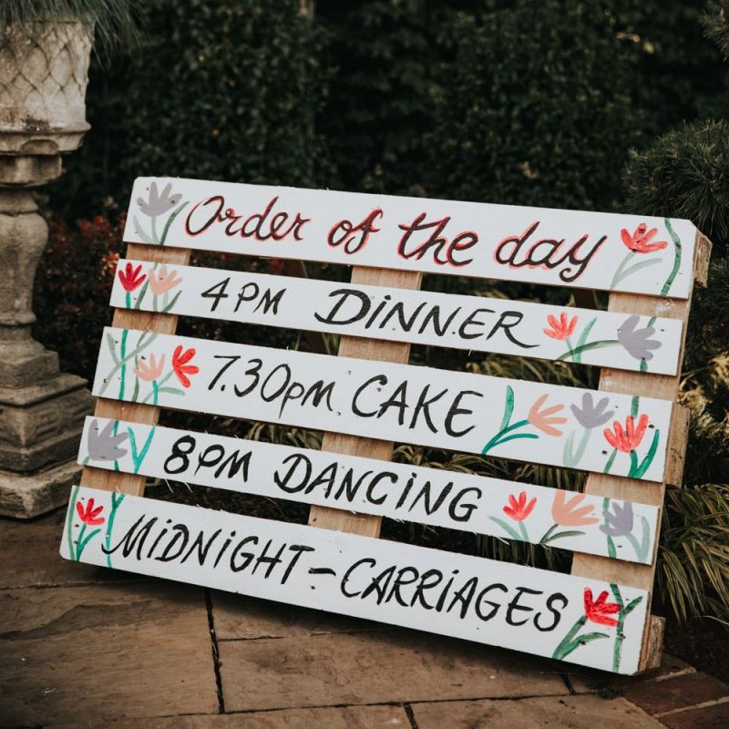 Painted wooden wedding signs