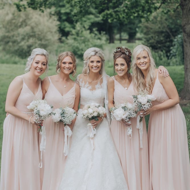 Bride In La Sposa Wedding Dress // Pink Ruffled Chair Covers For Romantic Pastel Pink Wedding At Dorton House With Bride In La Sposa And Images From Julia &amp; You Photography
