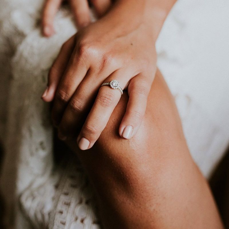 Pale pink bridal nails