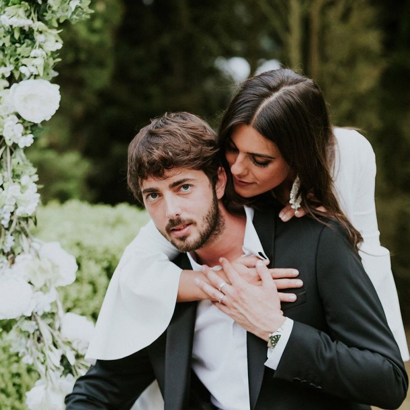Bride and groom at French wedding