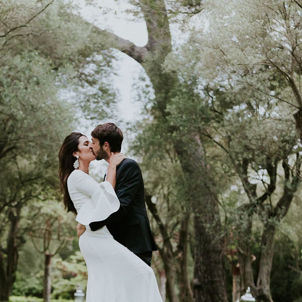 Bride and groom at. Jewish wedding ceremony