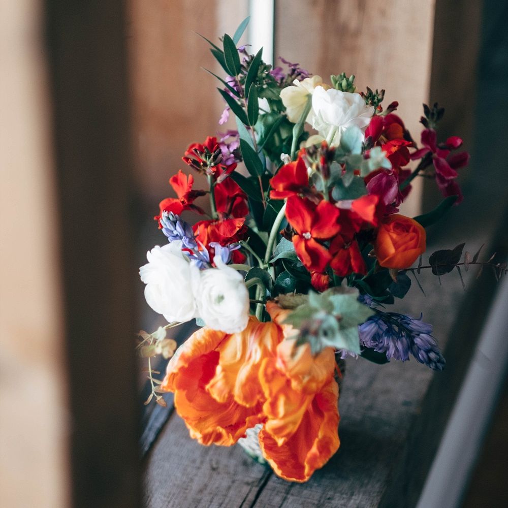 Wild Flowers At Wedding // Nancarrow Farm Cornwall Wedding With Images From Dale Weeks &amp; Bride In Maggie Sottero With Wild Flower Bouquet &amp; Hand Knitted Flower Girl Outfit