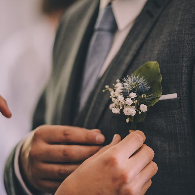 Grooms Buttonhole | Blush Outdoor Destination Wedding at Chateau de Séréville, France  |  Story + Colour Photography