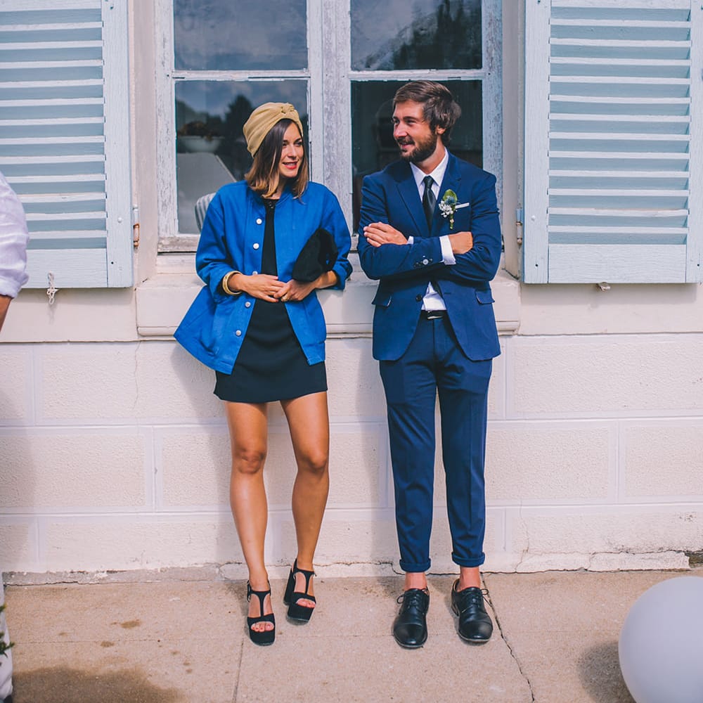 Wedding Guests | Bride in Marie Laporte Wedding Dress | Groom in Father &amp; Sons Blue Suit | Blush Outdoor Destination Wedding at Chateau de Séréville, France  |  Story + Colour Photography
