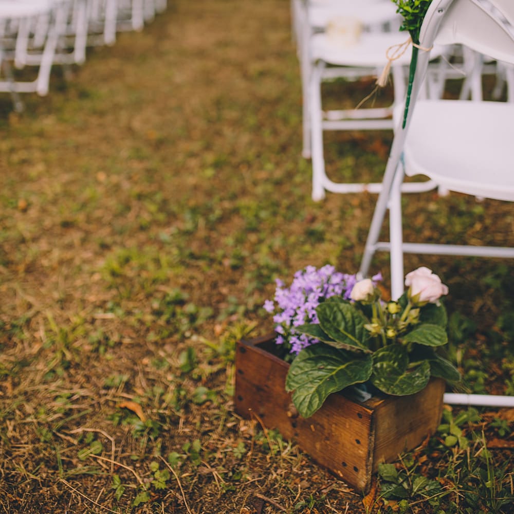 Aisle Flower Crates | Blush Outdoor Destination Wedding at Chateau de Séréville, France  |  Story + Colour Photography