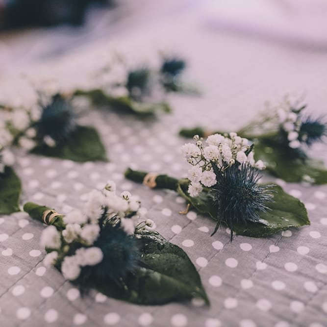 Buttonholes | Blush Outdoor Destination Wedding at Chateau de Séréville, France  |  Story + Colour Photography