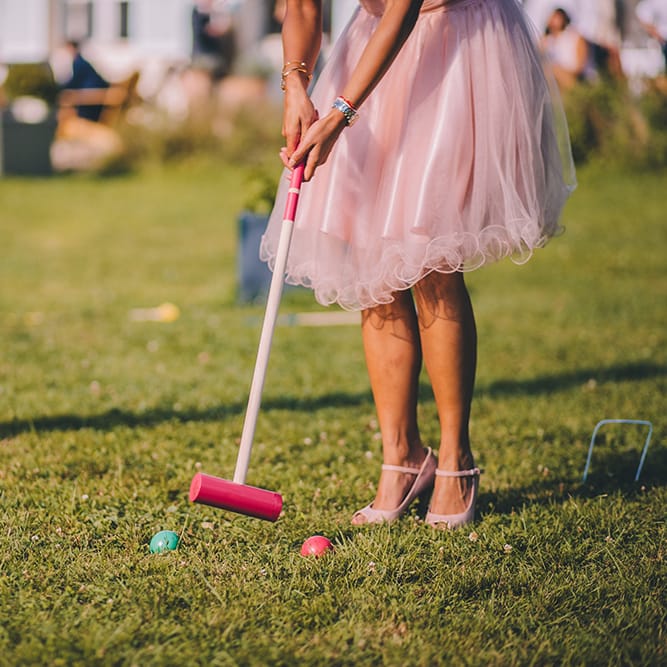 Croquet Garden Games | Blush Outdoor Destination Wedding at Chateau de Séréville, France  |  Story + Colour Photography