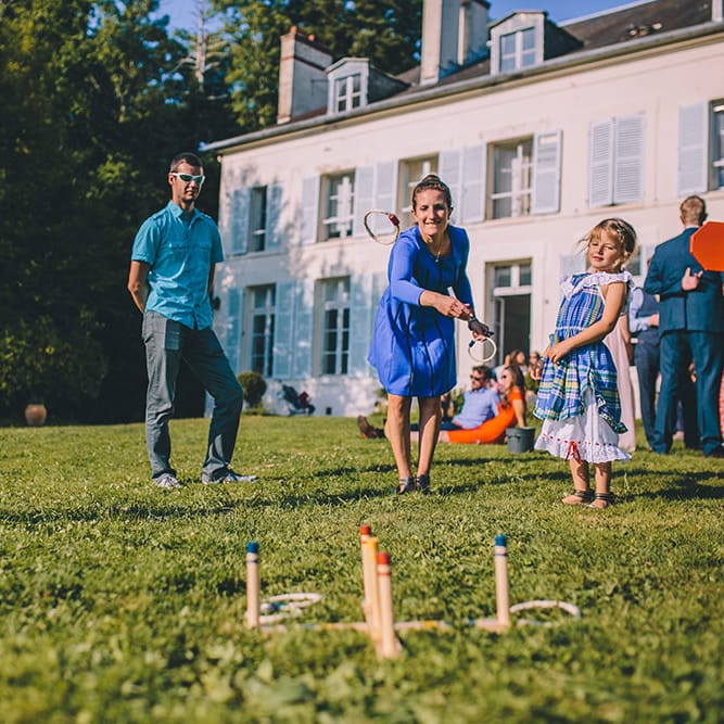 Hoopla Garden Games | Blush Outdoor Destination Wedding at Chateau de Séréville, France  |  Story + Colour Photography