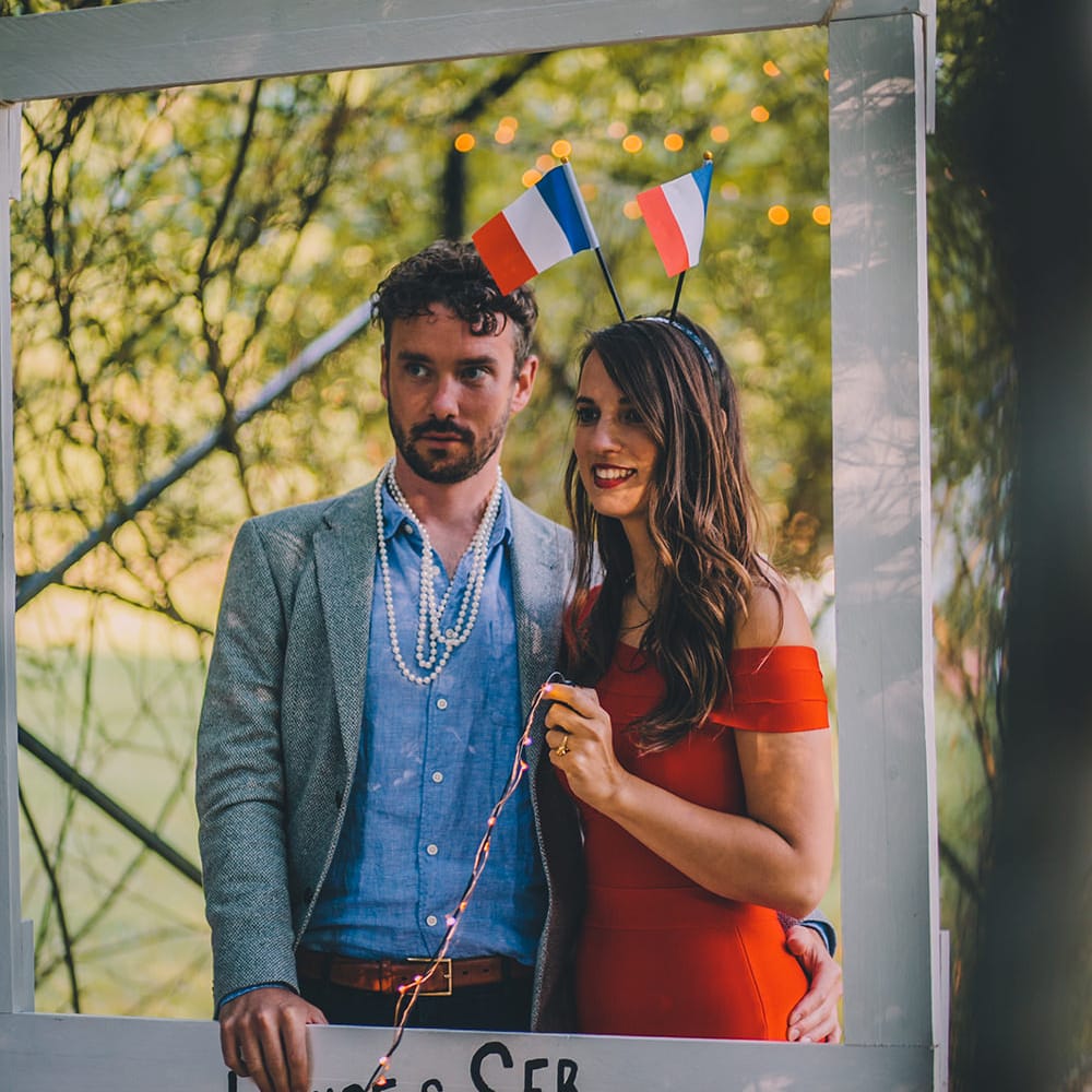 DIY Photo Booth Frame | Blush Outdoor Destination Wedding at Chateau de Séréville, France  |  Story + Colour Photography