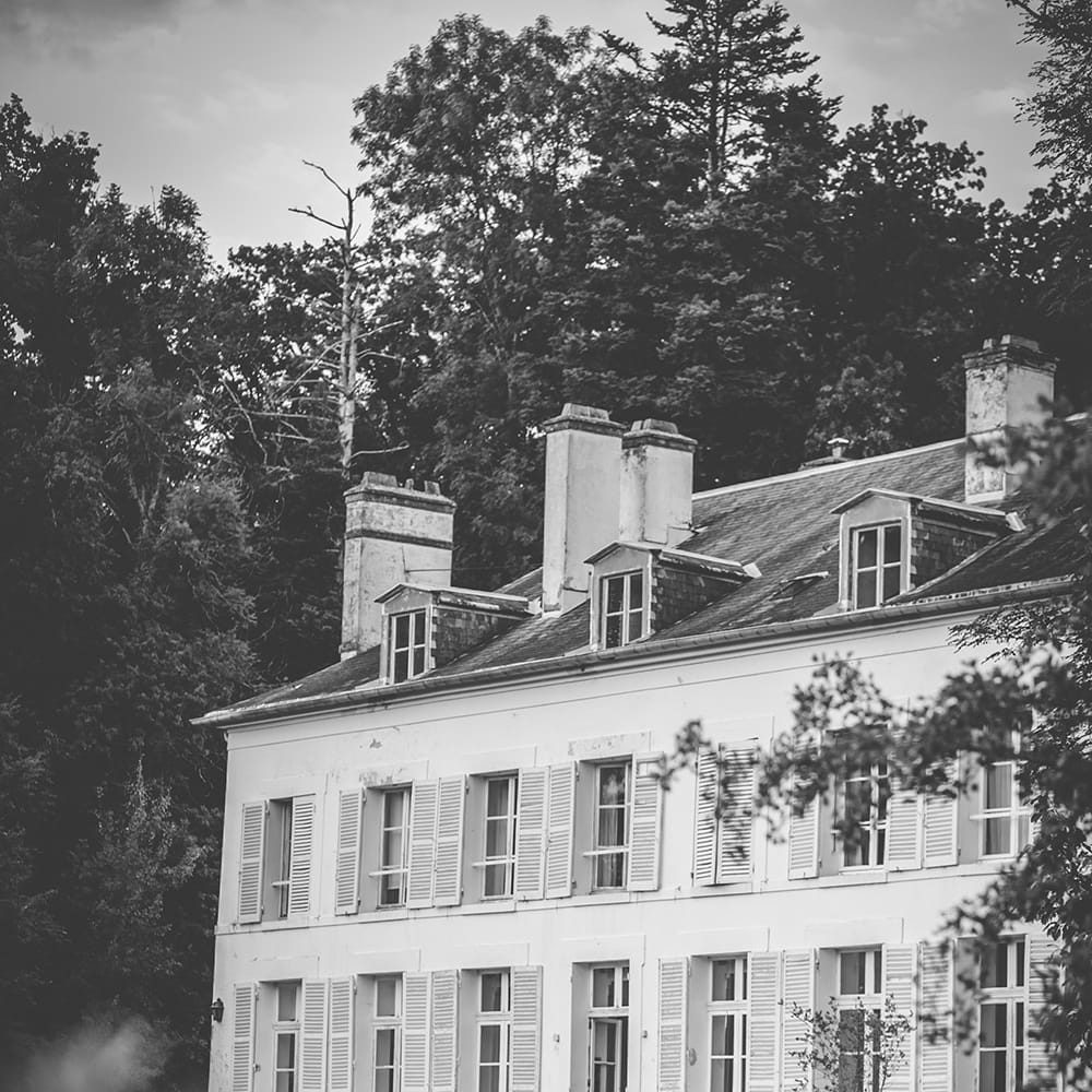 Bride in Marie Laporte Wedding Dress | Groom in Father &amp; Sons Blue Suit | Blush Outdoor Destination Wedding at Chateau de Séréville, France  |  Story + Colour Photography