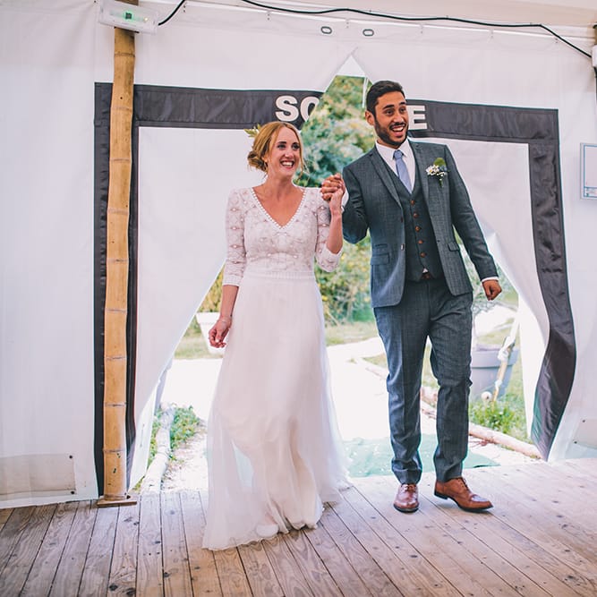 Bride in Marie Laporte Wedding Dress | Groom in Father &amp; Sons Blue Suit | Blush Outdoor Destination Wedding at Chateau de Séréville, France  |  Story + Colour Photography