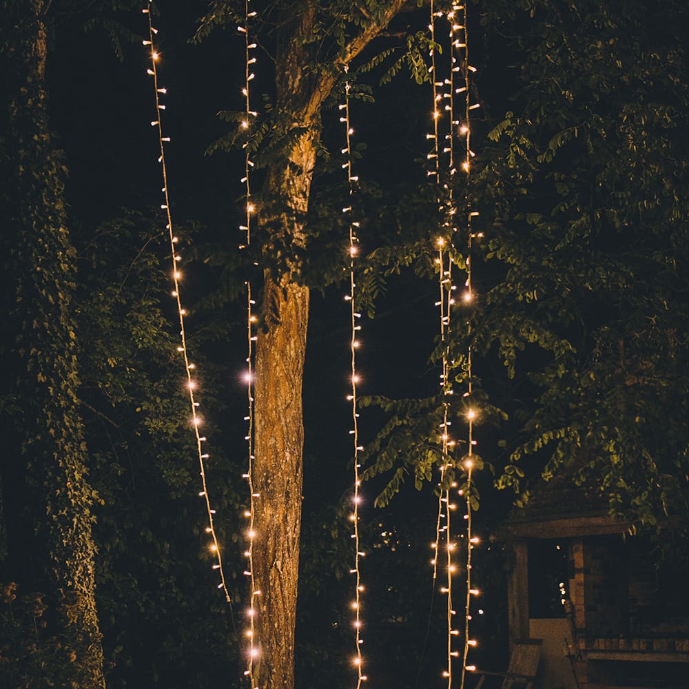 Fairy Light Wedding Decor | Blush Outdoor Destination Wedding at Chateau de Séréville, France  |  Story + Colour Photography