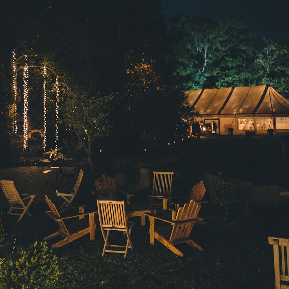 Fairy Light Wedding Decor | Blush Outdoor Destination Wedding at Chateau de Séréville, France  |  Story + Colour Photography
