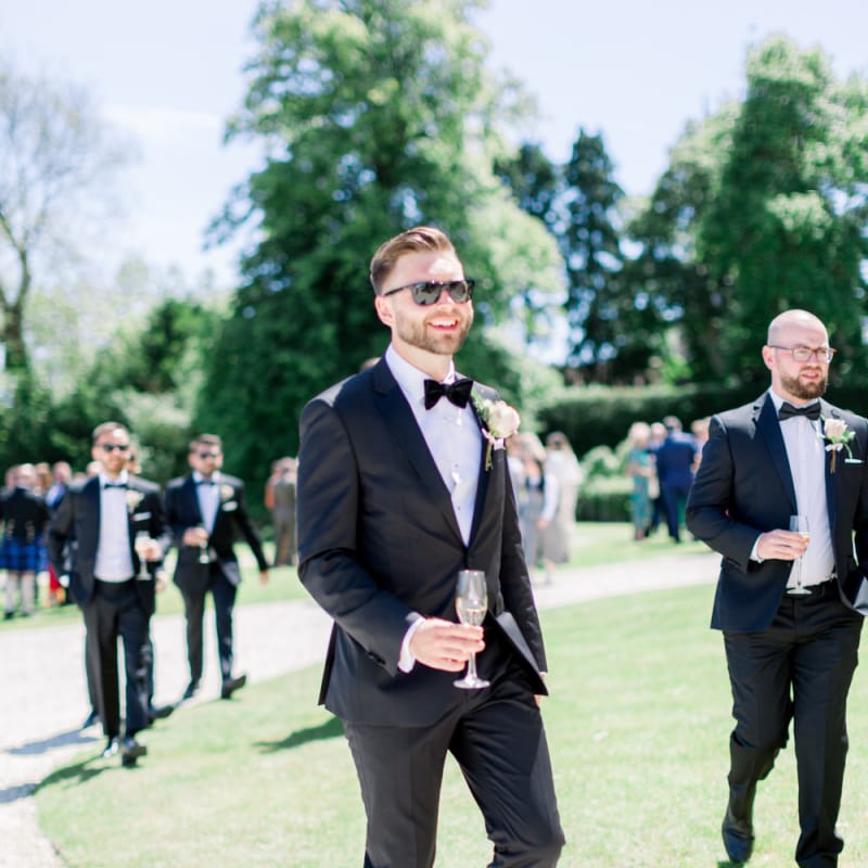 Groom in classic black tuxedo