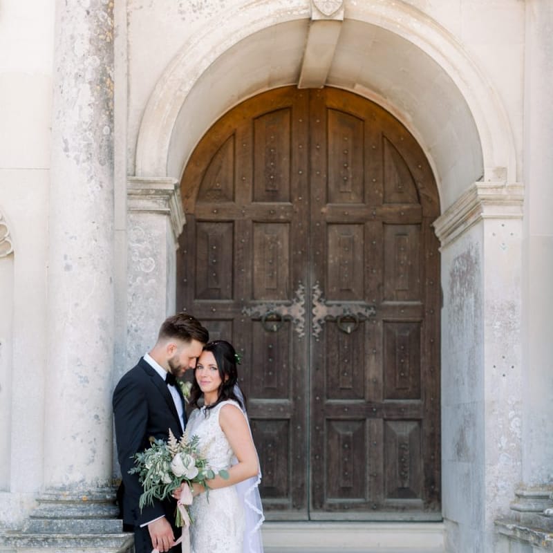 Bride and groom at Lulworth Castle wedding