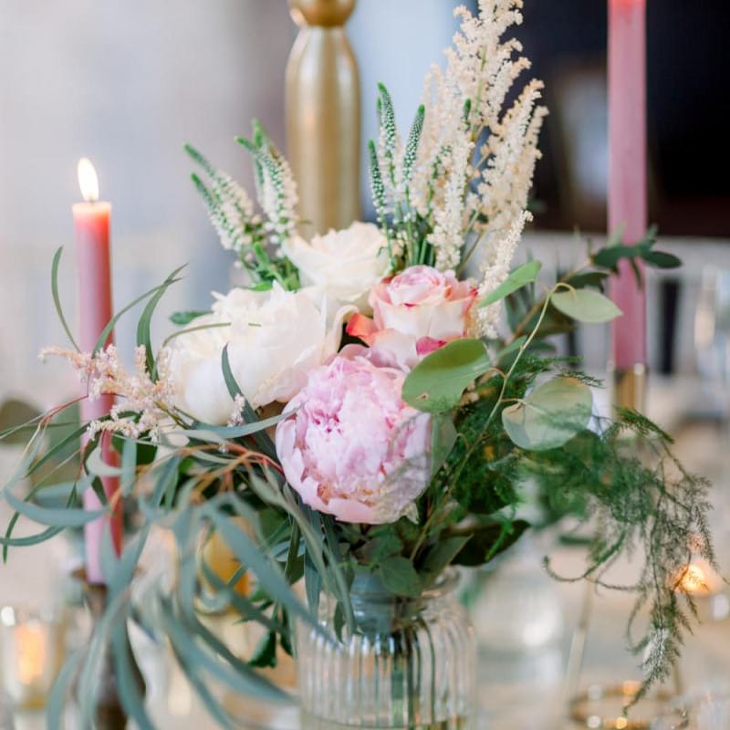 Pink wedding flowers