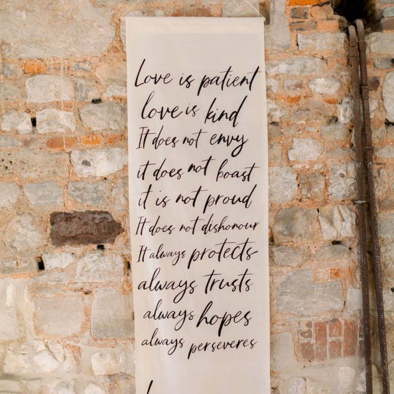 Beautiful wedding sign at Lulworth Castle