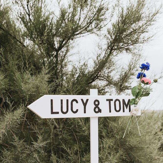 Wedding sign at Devonshire vegan wedding