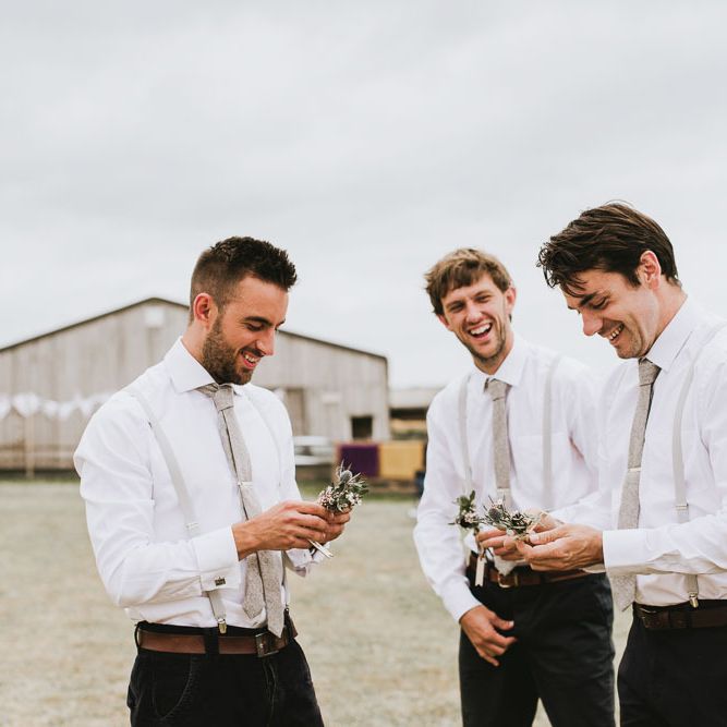 Groomsmen preparations for vegan wedding