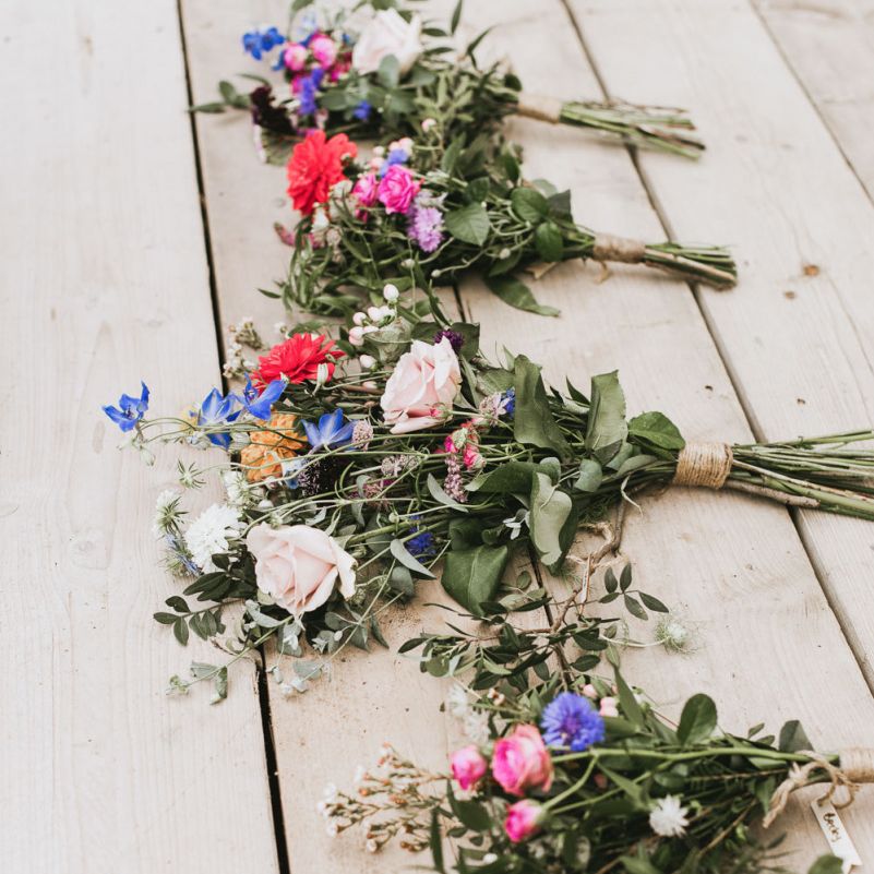 Wildflower bouquets for bridal party